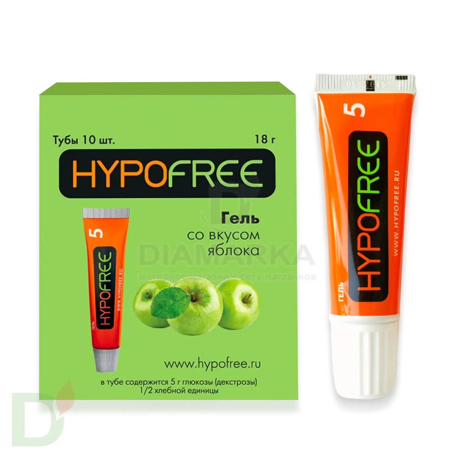 Гель HYPOFREE 0,5 ХЕ Яблоко, упак. 10 туб
