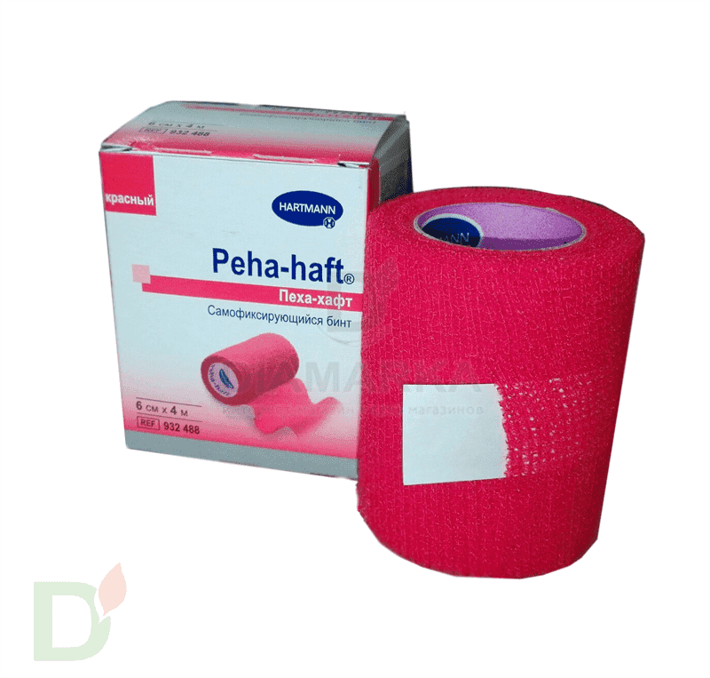 Бинт самофиксирующийся Пеха-хафт (Peha-haft), 6см х 4 м, Красный в Туле