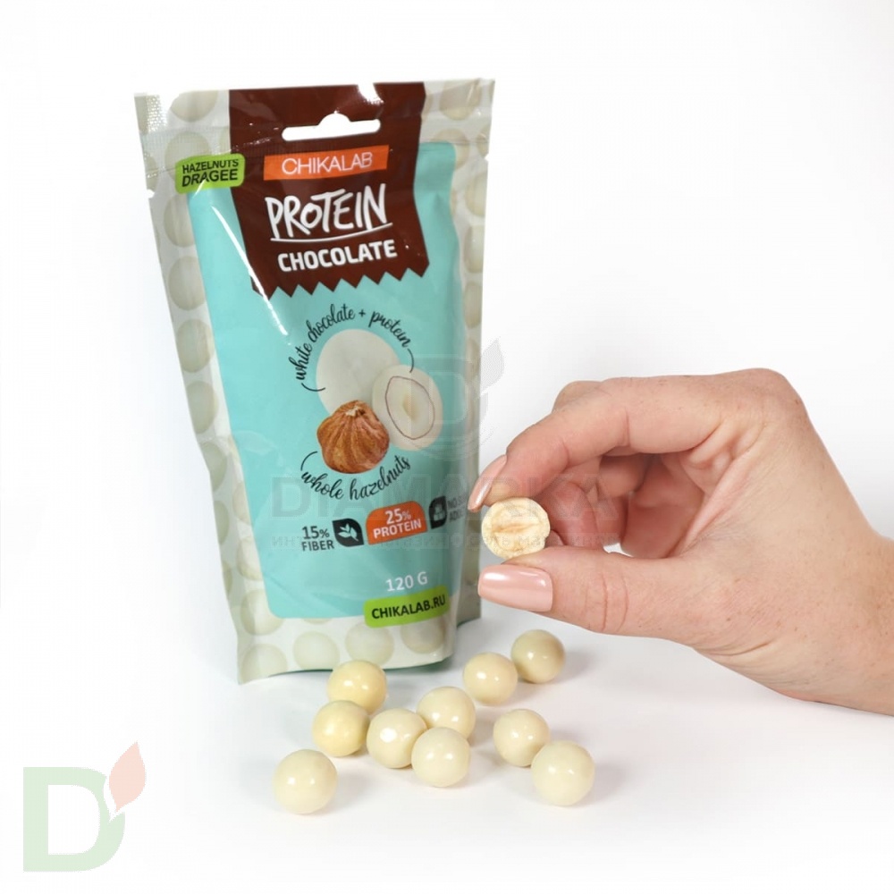 Драже Фундук в белом шоколаде 120гр. CHIKALAB