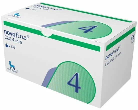 Иглы для шприц-ручек НовоФайн 32G, длина 4 мм