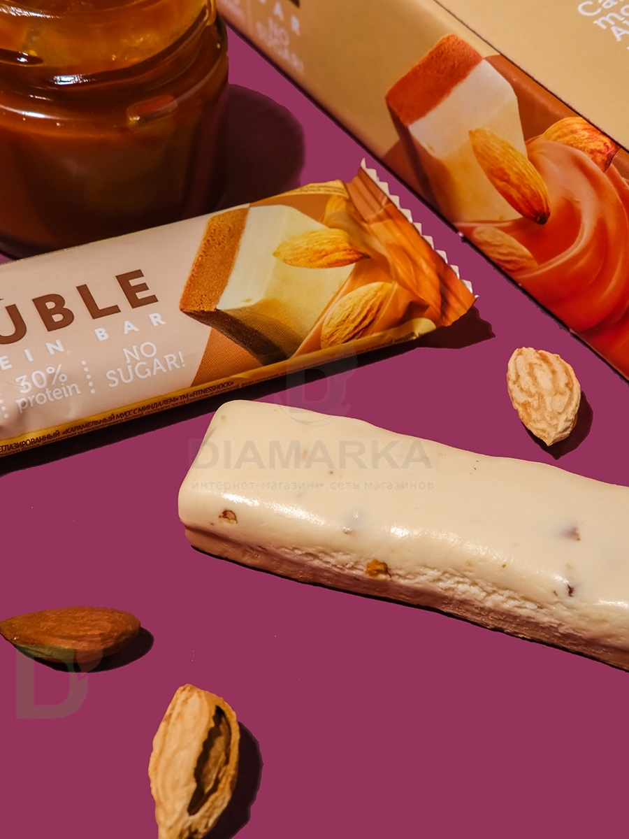 Батончик протеиновый FitnesShock Карамельный мусс с миндалем 40гр. в Туле