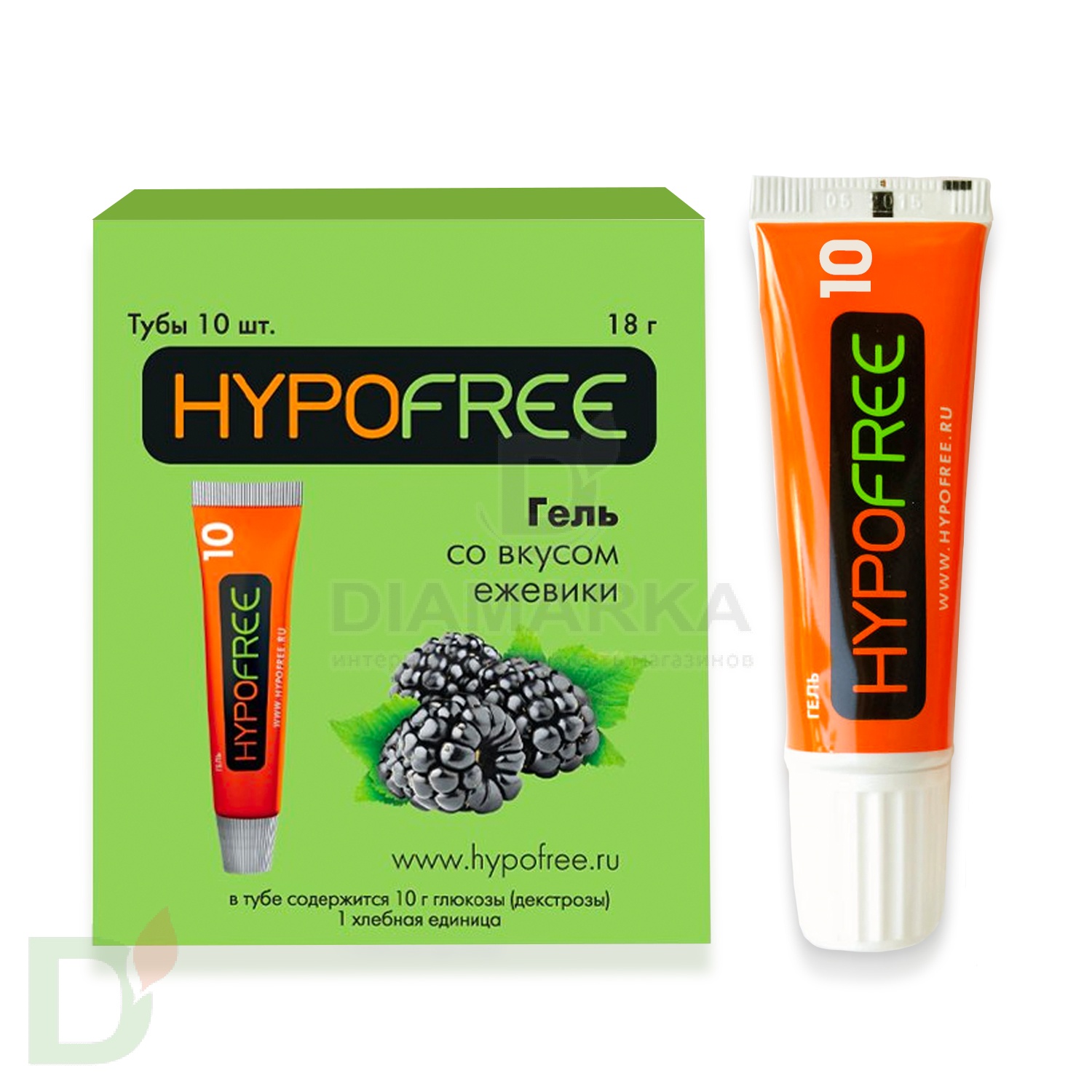 Гель HYPOFREE 1ХЕ Ежевика, упак. 10 туб