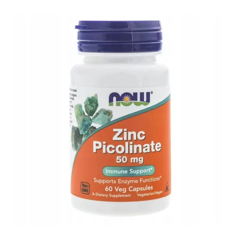 Витамины NOW Цинк пиколинат для здоровья всего организма, 50 мг, 60 шт в Туле