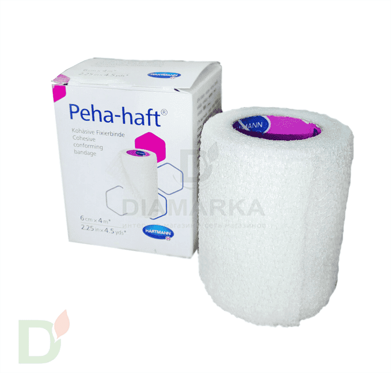 Бинт самофиксирующийся Пеха-хафт (Peha-haft), 6см х 4 м, Белый в Туле