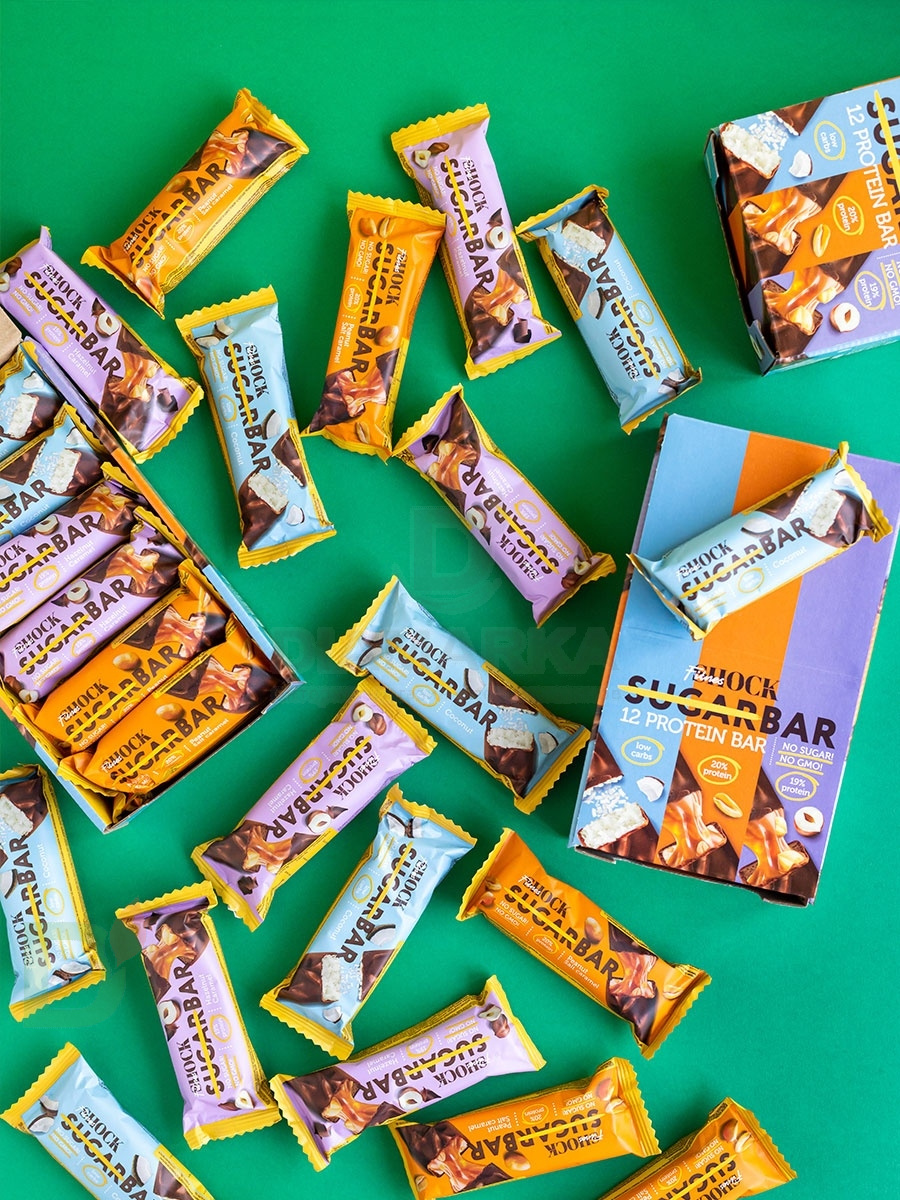 Батончик протеиновый FitnesShock Соленая карамель-Арахис 50гр. в Туле