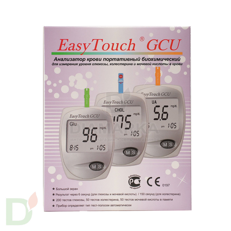 Биохимический анализатор ИзиТач (EasyTouch GCU) (глюкоза, холестерин и мочевая кислота в крови) в Туле