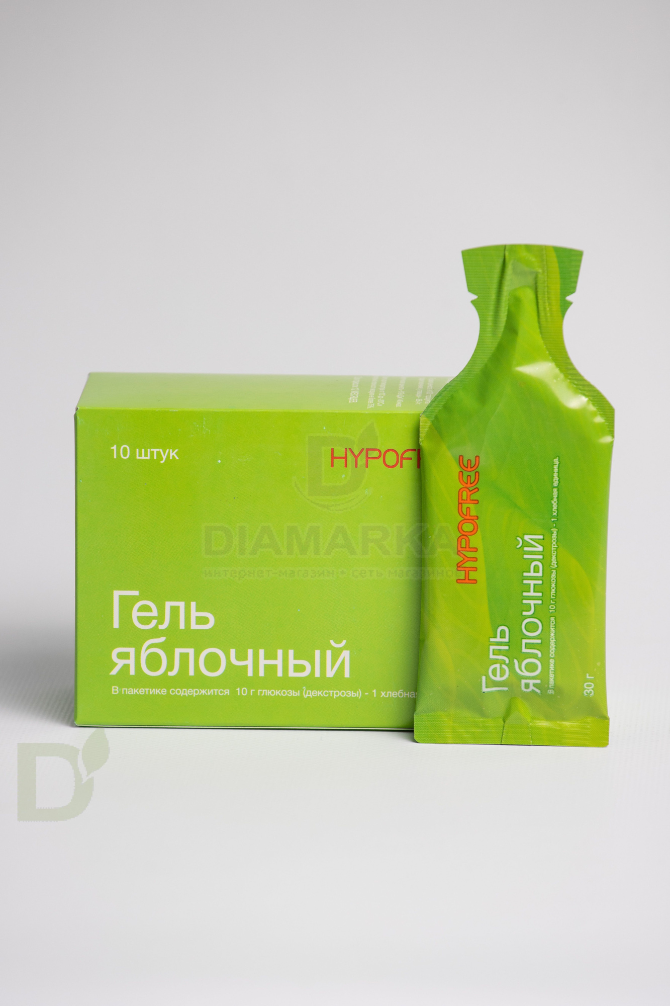 Гель HYPOFREE 1ХЕ Яблоко, мягкая упаковка, 10 саше по 30мл в Туле