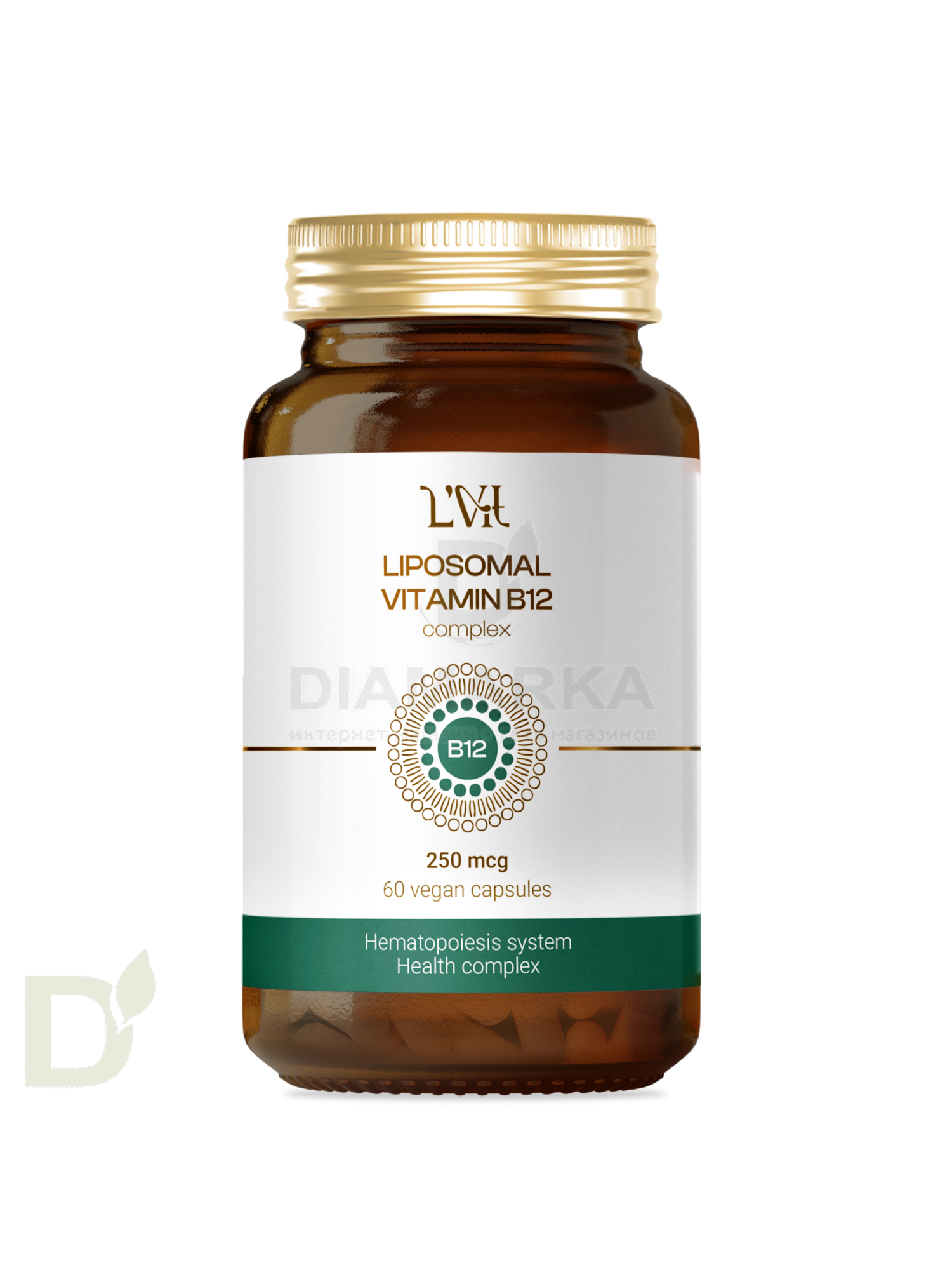 Витамины L'Vit Liposomal Vitamin B12+B9 complex, 250+200 мг в 1 капсуле, 60 капс в Туле