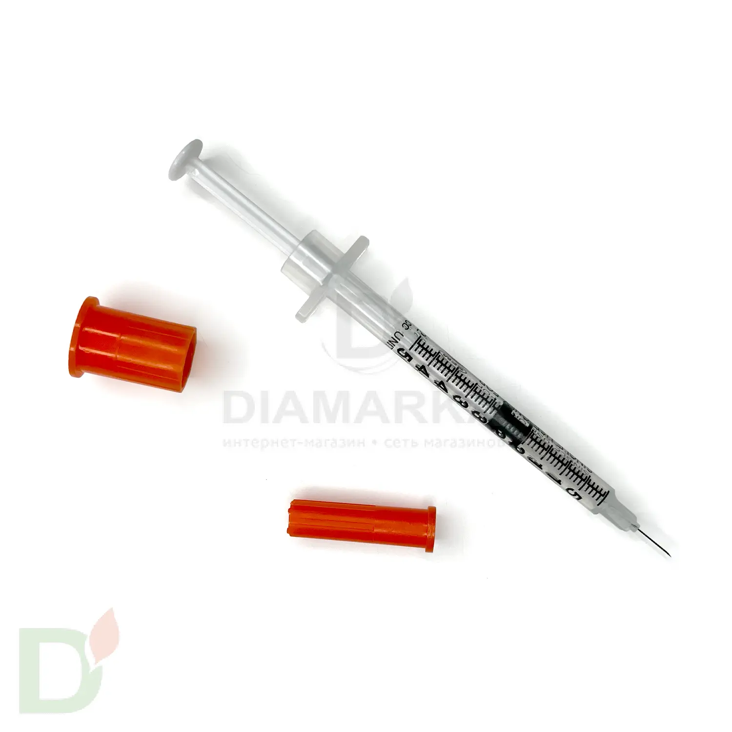 Шприцы инсулиновые с шагом 1/2 SFM 100МЕ/0,5МЛ с иглой 30G (0.30мм*8мм), аналог BD Микрофайн Плюс Деми, 10 шт