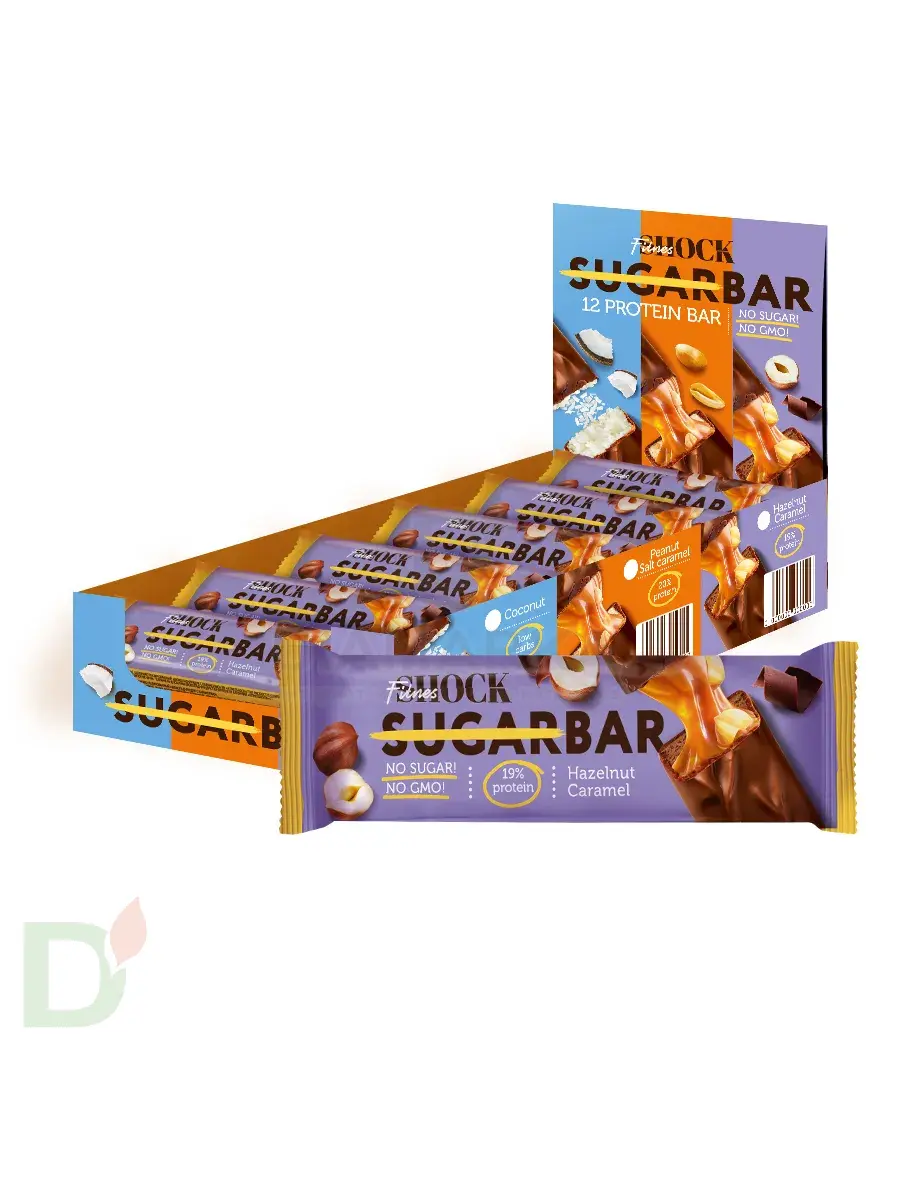 Батончик протеиновый FitnesShock Шоколадная карамель-фундук 50гр. в Туле