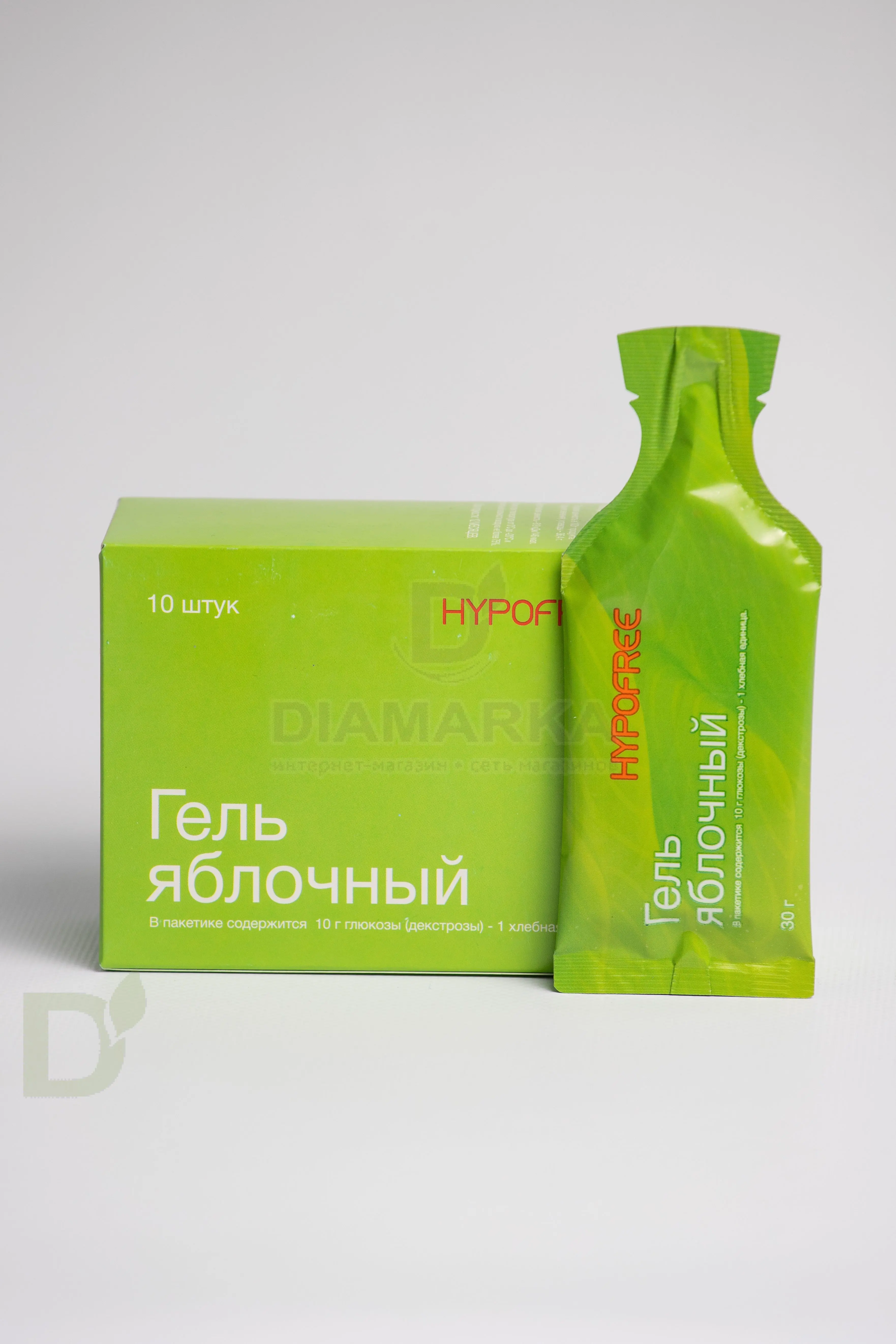 Гель HYPOFREE 1ХЕ Яблоко, мягкая упаковка, 10 саше по 30мл в Туле