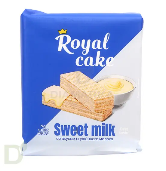 Вафли Royal cake со вкусом «СГУЩЕНОЕ МОЛОКО» без сахара, 120 г в Туле